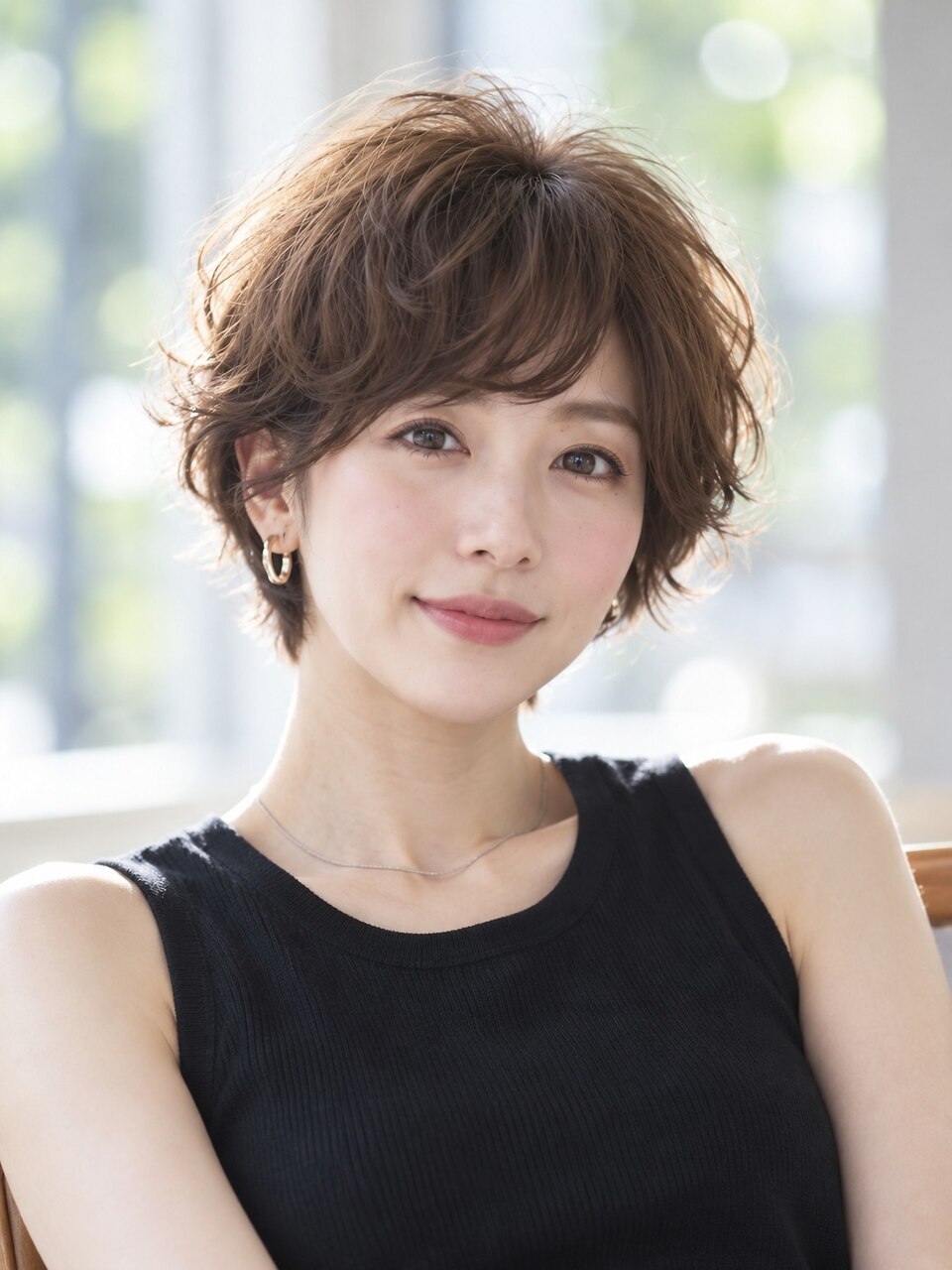 大人のくせ毛風ショート