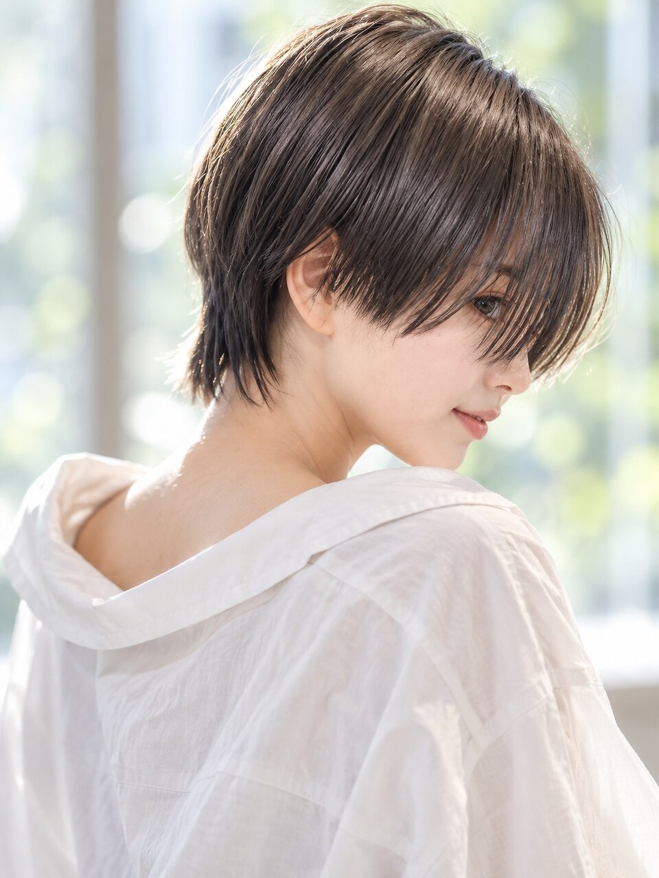 黒髪ハンサムショート