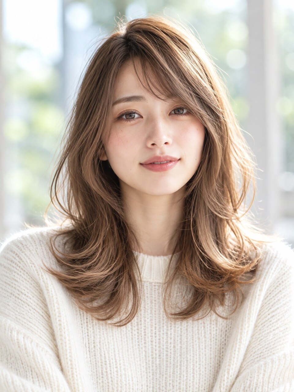 顔まわりレイヤーロング
